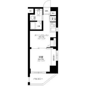 1DK Mansion in Shinogawamachi - Shinjuku-ku Floorplan