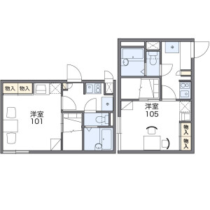 1K Apartment in Momoyama mogamicho - Kyoto-shi Fushimi-ku Floorplan