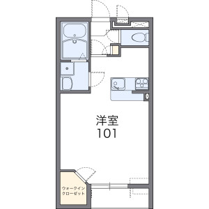 1K Apartment in Ochiai - Hadano-shi Floorplan