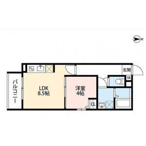 1LDK Mansion in Kishidado nishi - Higashiosaka-shi Floorplan