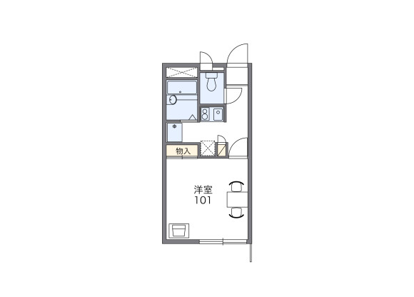 1K Apartment to Rent in Handa-shi Floorplan