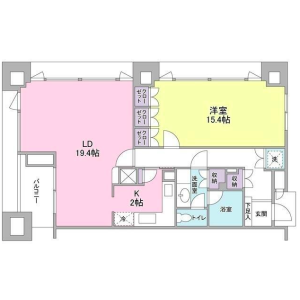 1LDK Mansion in Atago - Minato-ku Floorplan