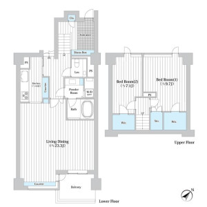 2SLDK Mansion in Yoyogi - Shibuya-ku Floorplan