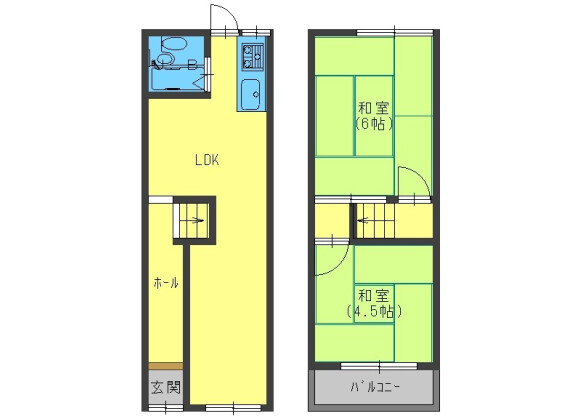 2LDK Terrace house to Buy in Moriguchi-shi Floorplan
