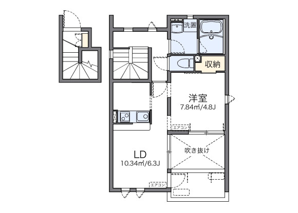 1LDK Apartment to Rent in Nagoya-shi Mizuho-ku Floorplan