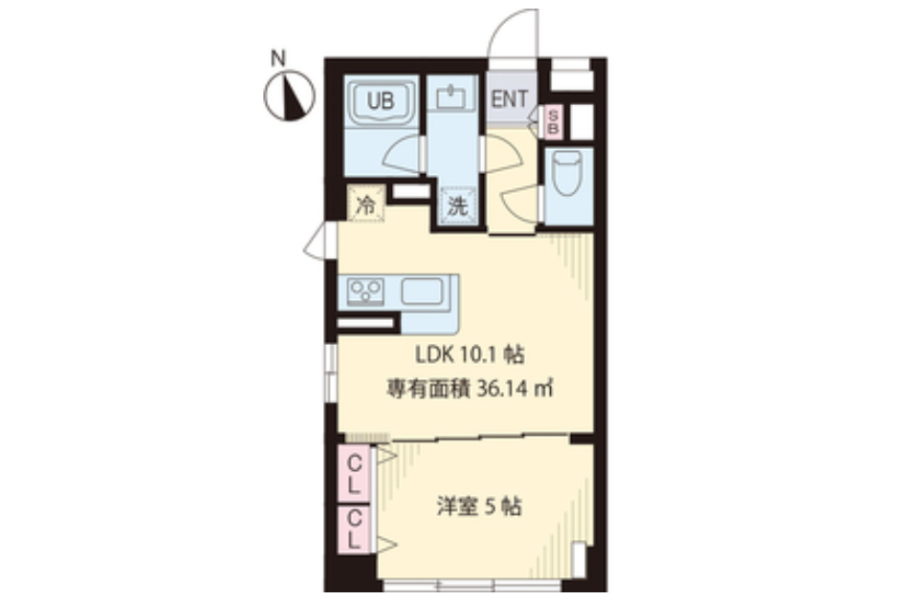 1LDK Apartment to Rent in Ota-ku Floorplan