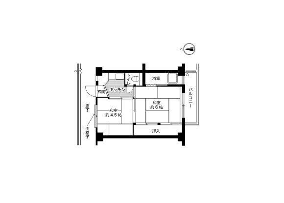 2K Apartment to Rent in Fujiyoshida-shi Floorplan