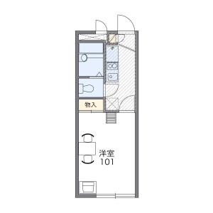 1K Apartment in Misumicho - Higashimurayama-shi Floorplan