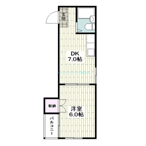 1DK Apartment in Kandaiji - Yokohama-shi Kanagawa-ku Floorplan