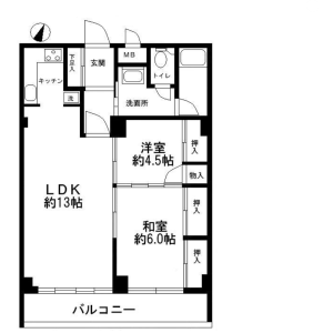 2LDK {building type} in Higashinakano - Nakano-ku Floorplan