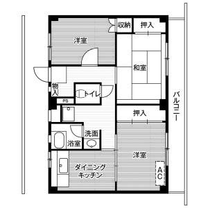 3DK Mansion in Gosho - Ichihara-shi Floorplan