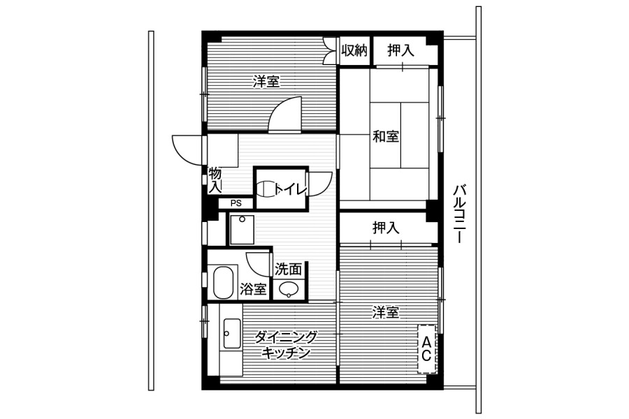 3DK Apartment to Rent in Imizu-shi Floorplan