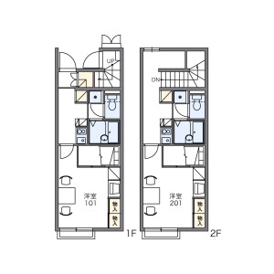 1K Apartment in Kamiakutsu - Sakura-shi Floorplan