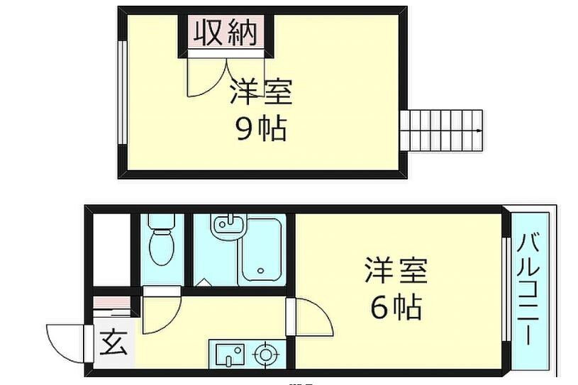 2K Apartment to Rent in Osaka-shi Asahi-ku Floorplan