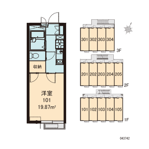 1K Apartment in Kamiosaki - Shinagawa-ku Floorplan