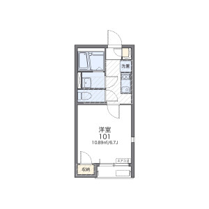1K Apartment in Suehiro - Chiba-shi Chuo-ku Floorplan
