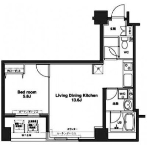 1LDK Mansion in Irifune - Chuo-ku Floorplan
