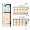 1K Apartment to Rent in Fukuoka-shi Hakata-ku Layout Drawing