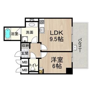 1LDK Mansion in Nippombashi - Osaka-shi Chuo-ku Floorplan