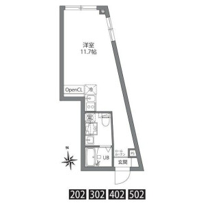 1R Mansion in Ojihoncho - Kita-ku Floorplan