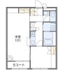 1LDK Apartment to Rent in Hidaka-shi Floorplan