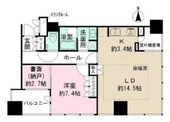 1SLDK Apartment to Rent in Chiyoda-ku Floorplan