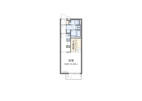 1R Apartment to Rent in Higashimurayama-shi Floorplan