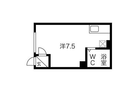 1R Apartment to Rent in Sapporo-shi Kita-ku Floorplan