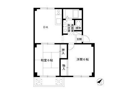 2DK Apartment to Rent in Komae-shi Floorplan