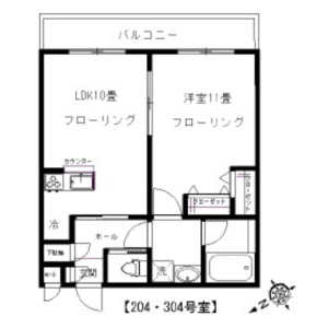 1LDK Mansion in Noge - Setagaya-ku Floorplan