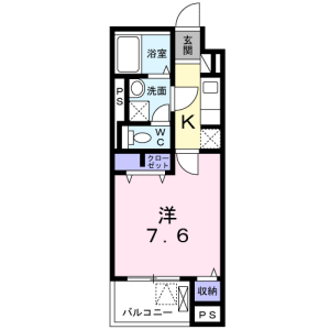 1K Mansion in Okadomachi - Hachioji-shi Floorplan