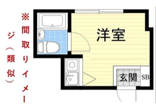 1R Apartment to Buy in Osaka-shi Nishi-ku Floorplan