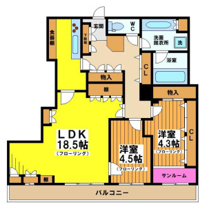2LDK Mansion in Hyakunincho - Shinjuku-ku Floorplan