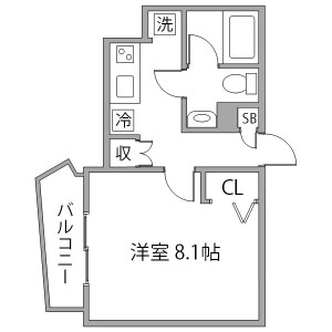 1K Mansion in Kamiya - Kita-ku Floorplan