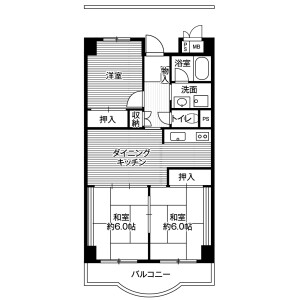 3DK Mansion in Kaigan(3-chome) - Minato-ku Floorplan