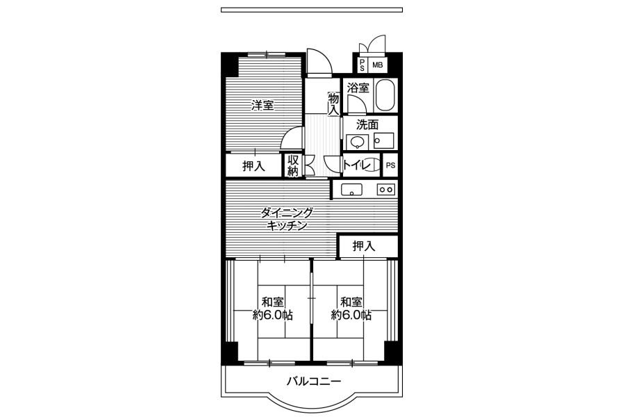 3DK Apartment to Rent in Minato-ku Floorplan