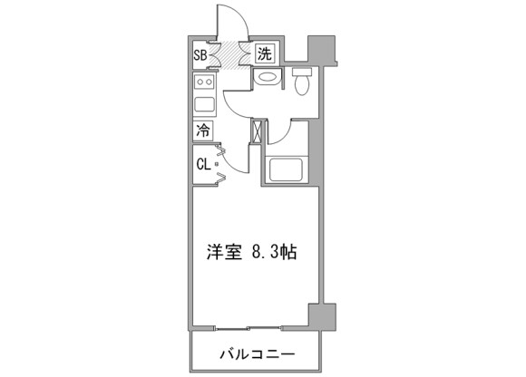 1K Apartment to Rent in Kita-ku Floorplan
