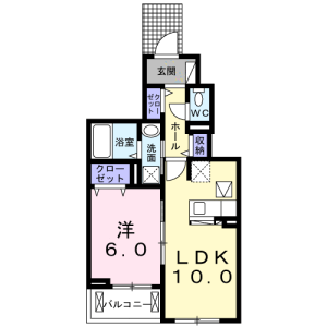 1LDK Apartment in Nakano sanno - Hachioji-shi Floorplan