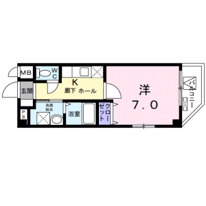 1K Mansion in Ojima - Koto-ku Floorplan
