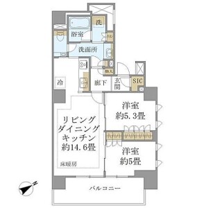 2LDK Mansion in Nogecho - Yokohama-shi Naka-ku Floorplan