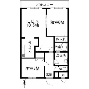 2LDK Mansion in Shimosakunobe - Kawasaki-shi Takatsu-ku Floorplan