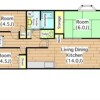 3LDK Apartment to Rent in Osaka-shi Hirano-ku Floorplan