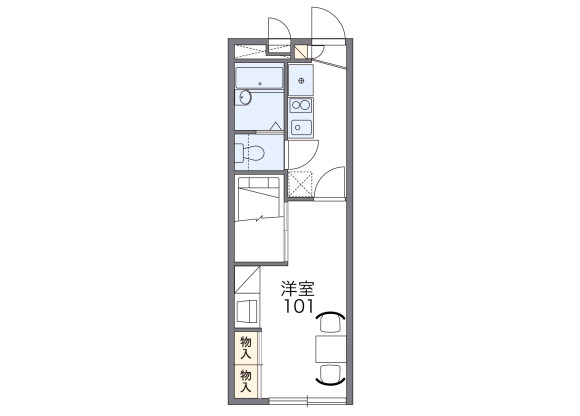 1K Apartment to Rent in Yaita-shi Floorplan