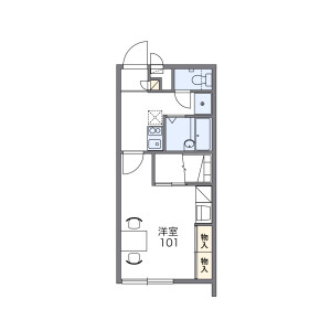 1K Mansion in Akamichi - Uruma-shi Floorplan