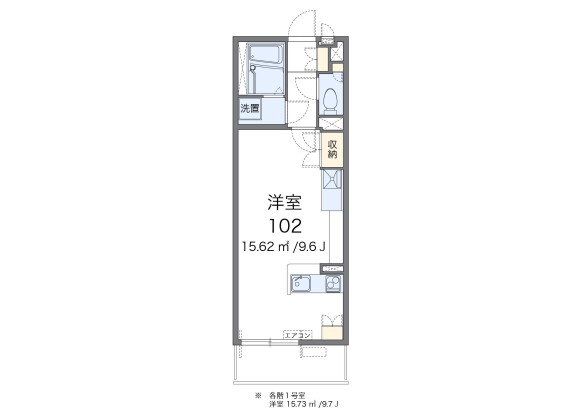 1R Apartment to Rent in Funabashi-shi Floorplan