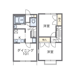 2DK Apartment in Takayasucho minami - Yao-shi Floorplan