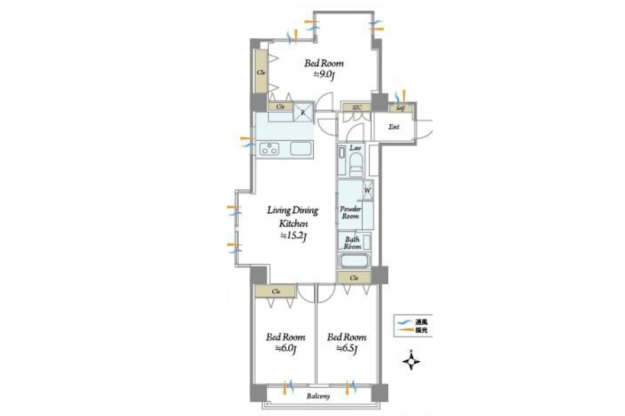 3LDK Apartment to Buy in Shibuya-ku Floorplan