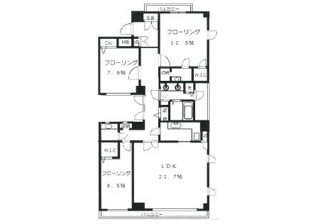 3SLDK Apartment to Rent in Minato-ku Floorplan
