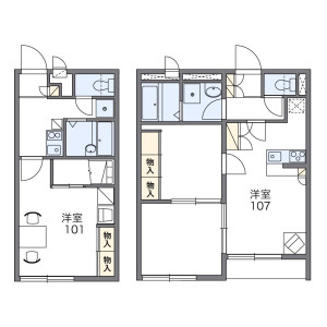 2DK Apartment in Fujimicho - Higashimurayama-shi Floorplan