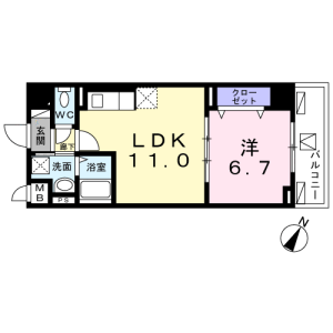 1LDK Mansion in Asahigaoka - Nerima-ku Floorplan